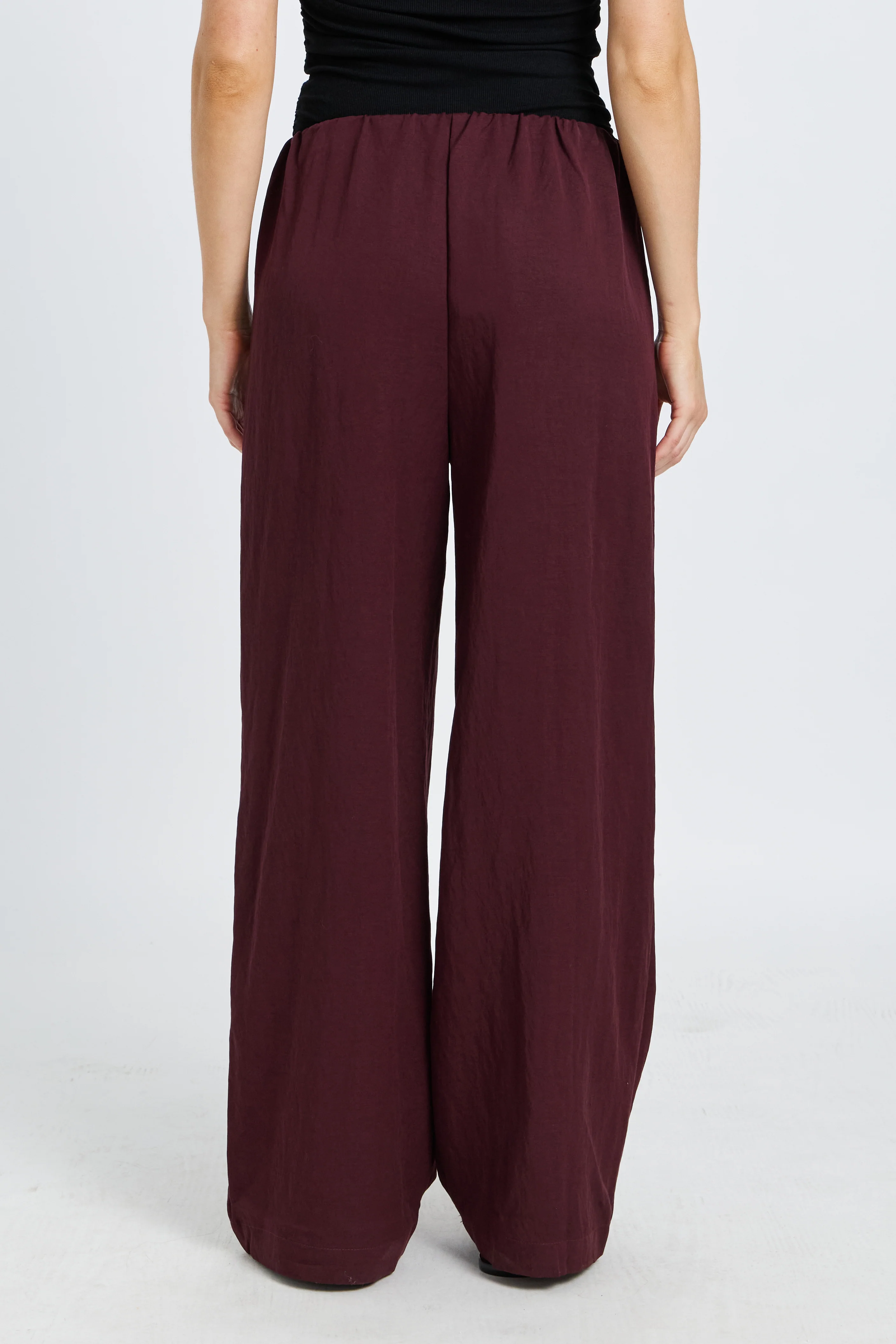 Connie Wide Leg Pant - Burgundy - Image 6