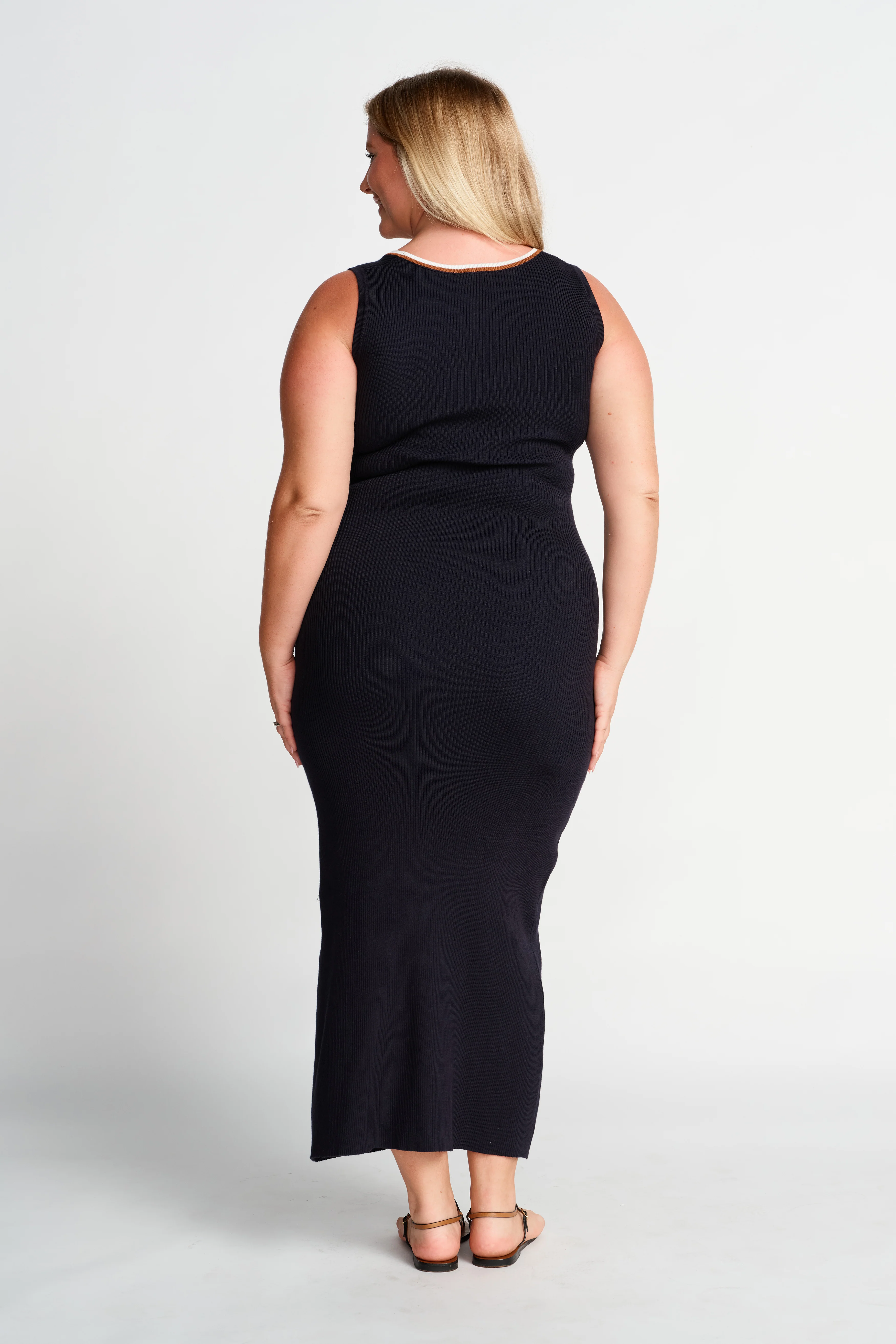 Rowe Knit Scoop Tank Dress - Navy - Image 10